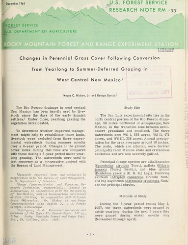 Changes in perennial grass cover following conversion from yearlong to summer-deferred grazing in west central New Mexico