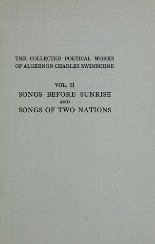 The collected poetical works of Algernon Charles Swinburne ..