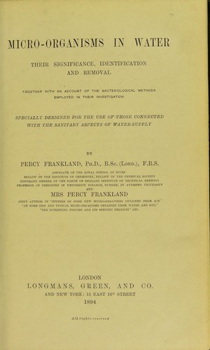 Micro-organisms in water