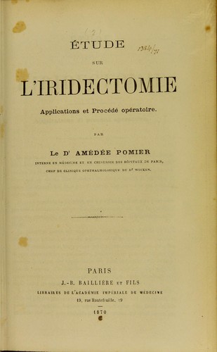 ©tude sur l'iridectomie