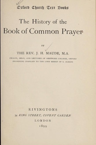 The history of the Book of Common Prayer