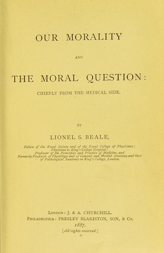 Our morality and the moral question