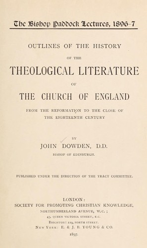 Outlines of the history of the theological literature of the Church of England