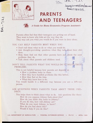 Parents and teenagers