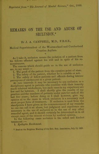 Remarks on the use and abuse of seclusion