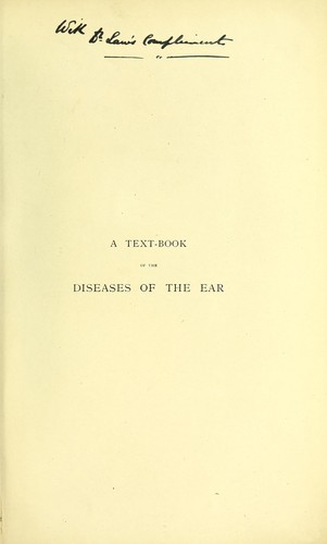 A text-book of the diseases of the ear