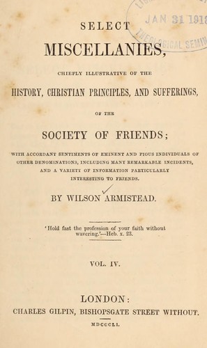 Select miscellanies, chiefly illustrative of the history