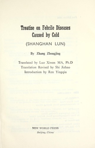 Treatise on febrile diseases caused by cold