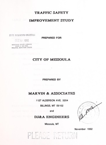 Traffic safety improvement study