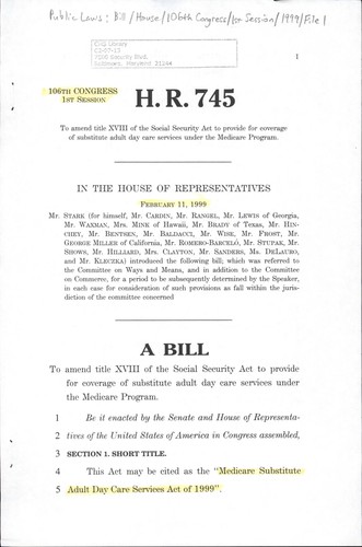 A bill to amend title XVIII of the Social Security Act to provide for coverage of substitute adult day care services under the Medicare program
