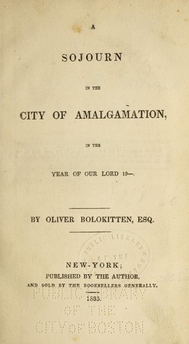 A sojourn in the city of Amalgamation