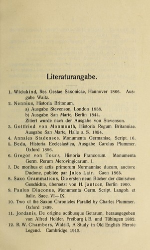 Beiträge zur Geschichte der Eroberung Englands durch die Angelsachsen