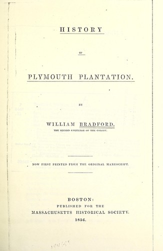 History of Plymouth plantation