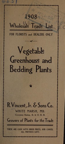 1908 wholesale trade list for florists and dealers only