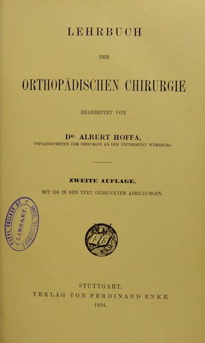 Lehrbuch der orthop©Þdischen Chirurgie