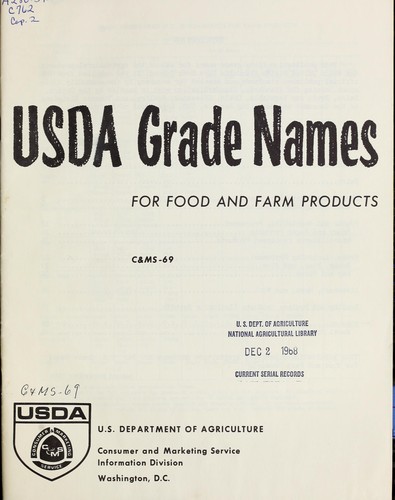 USDA grade names for food and farm products