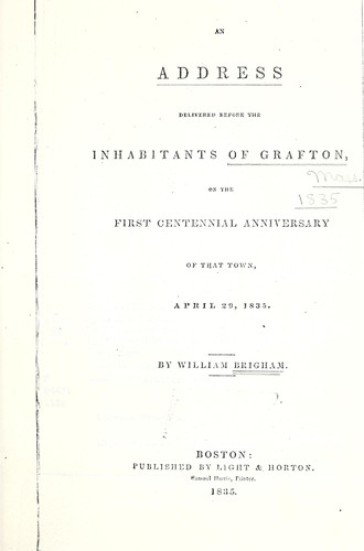 An Address delivered before the inhabitants of Grafton