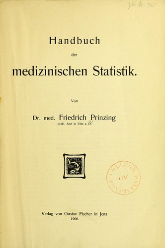 Handbuch der medizinischen Statistik
