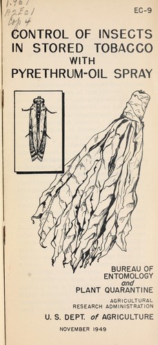 Control of insects in stored tobacco with pyrethrum-oil spray