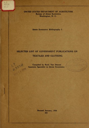 Selected list of government publications on textiles and clothing