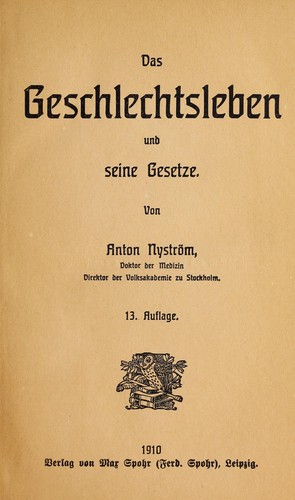 Das Geschlechtsleben und seine Gesetze
