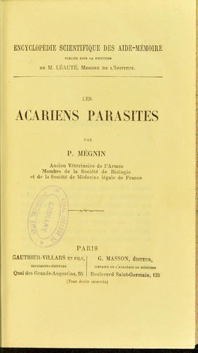 Les acariens parasites