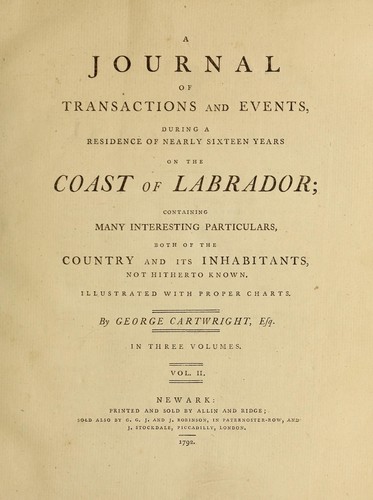 A journal of transactions and events, during a residence of nearly sixteen years on the coast of Labrador