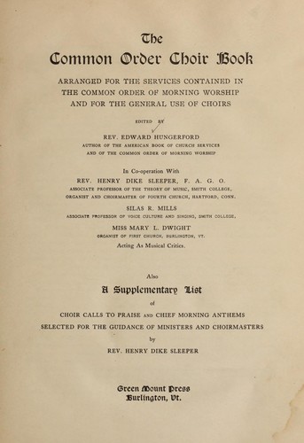 The Common order choir book
