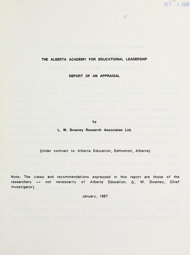 The Alberta Academy for Educational Leadership