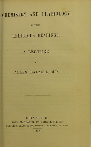 Chemistry and physiology in their religious bearings : a lecture