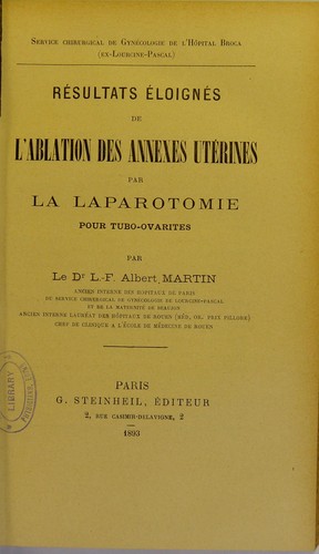 R©♭sultats ©♭loign©♭s de l'ablation des annexes ut©♭rines par la laparotomie pour tubo-ovarites