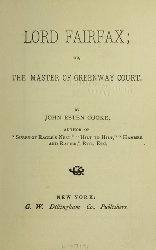 Fairfax, or, The master of Greenway court