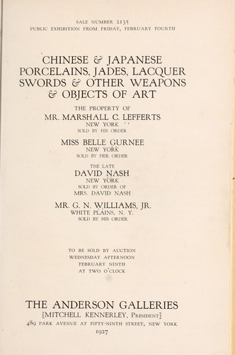 Chinese & Japanese porcelains, jades, lacquer, swords & other weapons & objects of art