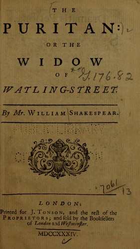 The Puritan, or, The widow of Watling-Street