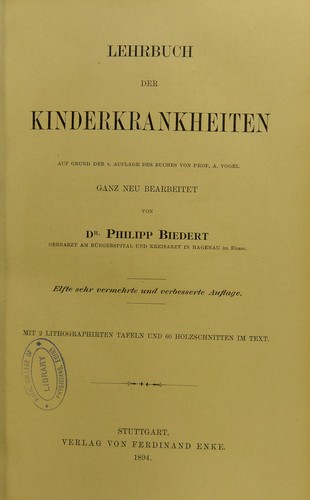 Lehrbuch der Kinderkrankheiten
