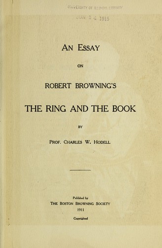 An essay on Robert Browning's The ring and the book