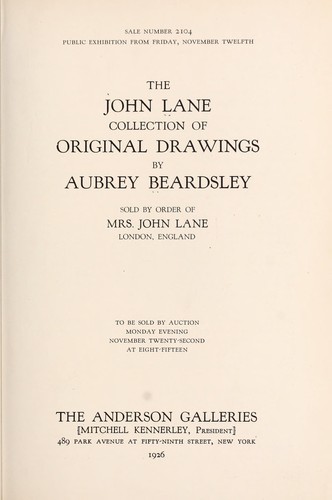 The John Lane collection of original drawings by Aubrey Beardsley