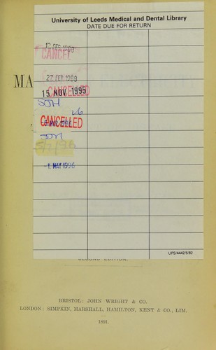 Lectures on massage and electricity in the treatment of disease