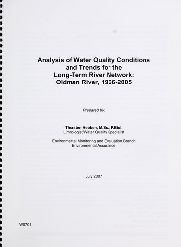 Analysis of water quality conditions and trends for the long-term river network