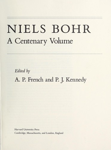 Niels Bohr, Centenary Volume