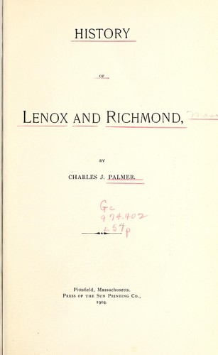 History of Lenox and Richmond