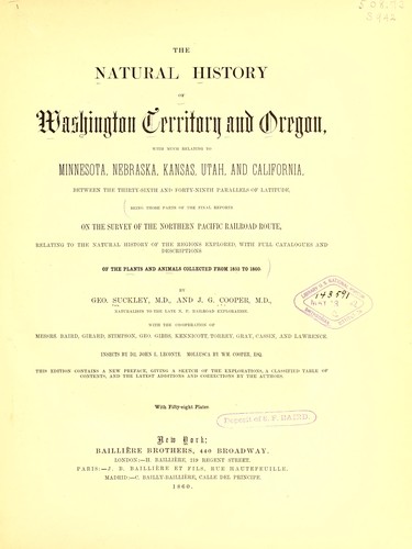 The natural history of Washington territory and Oregon