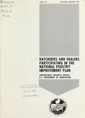 Hatcheries and dealers participating in the National Poultry Improvement Plan