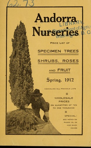 Price list of specimen trees, shrubs, roses and fruit