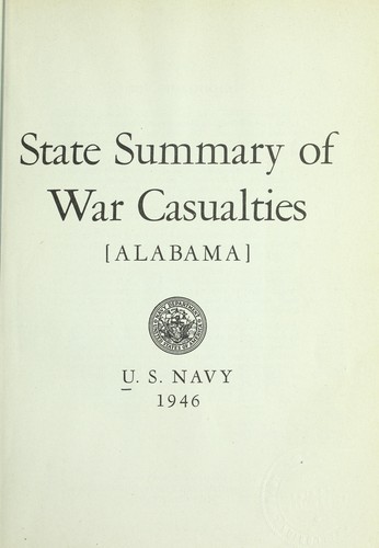 State summary of war casualties, [Alabama]