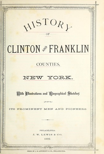 History of Clinton and Franklin Counties, New York