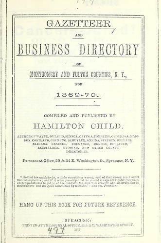 Gazetteer and business directory of Montgomery and Fulton counties, N.Y. for 1869-70