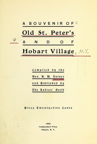Souvenir of Old St. Peter's and of Hobart Village