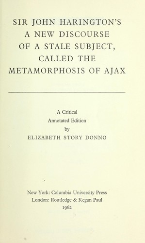 A new discourse of a stale subject, called the metamorphosis of Ajax