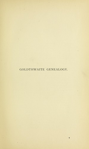 Goldthwaite genealogy